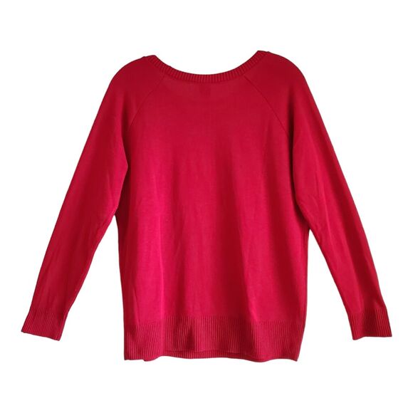 LOL VINTAGE Women L Sweater OCD Obsessive Christmas Disorder Red Green Bust 38" - Picture 6 of 6